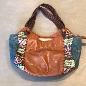 The Sak tan/multicolor bag
